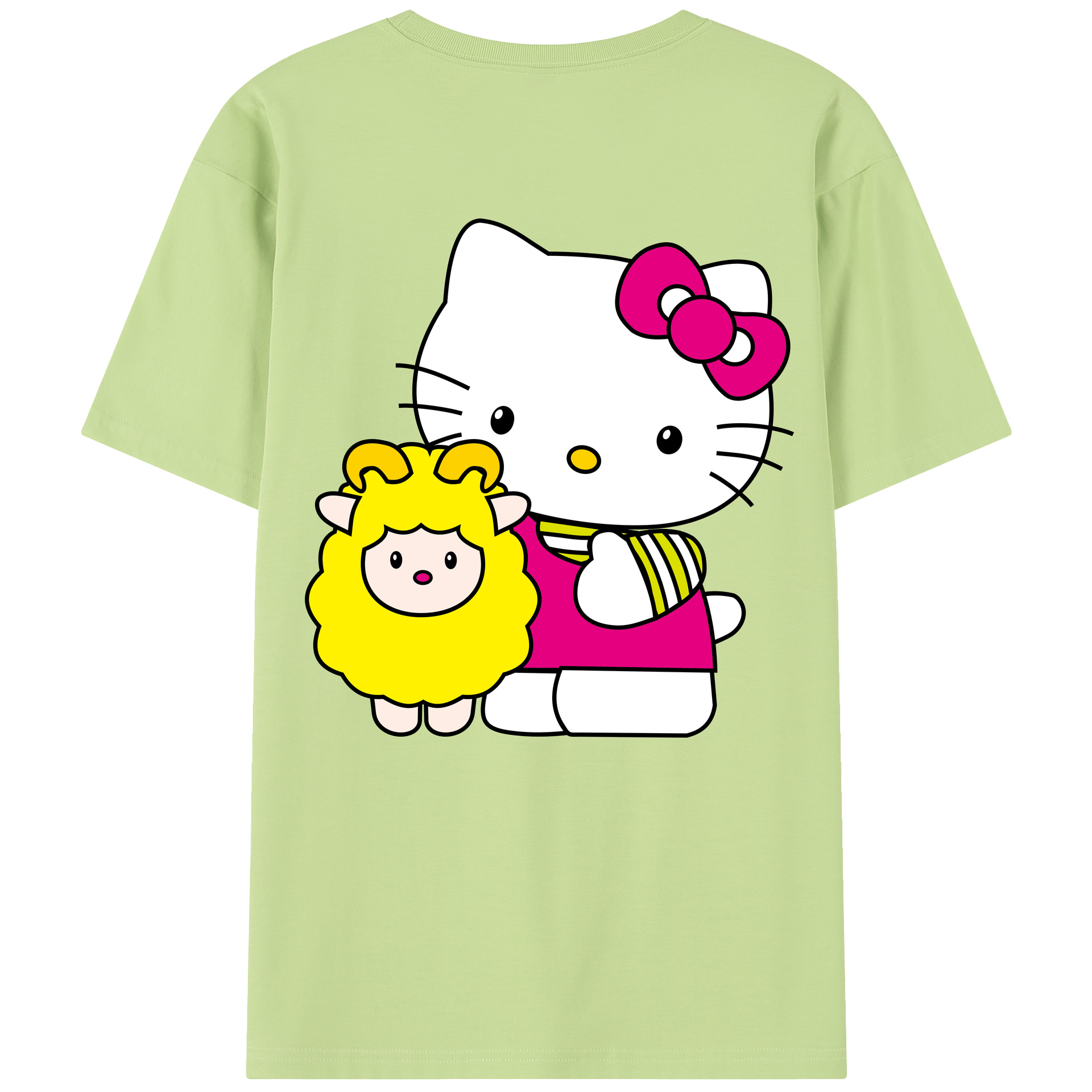 （画像用） Hello Kitty ハローキティ 綿100％半袖Tシャツ（背面プリント）